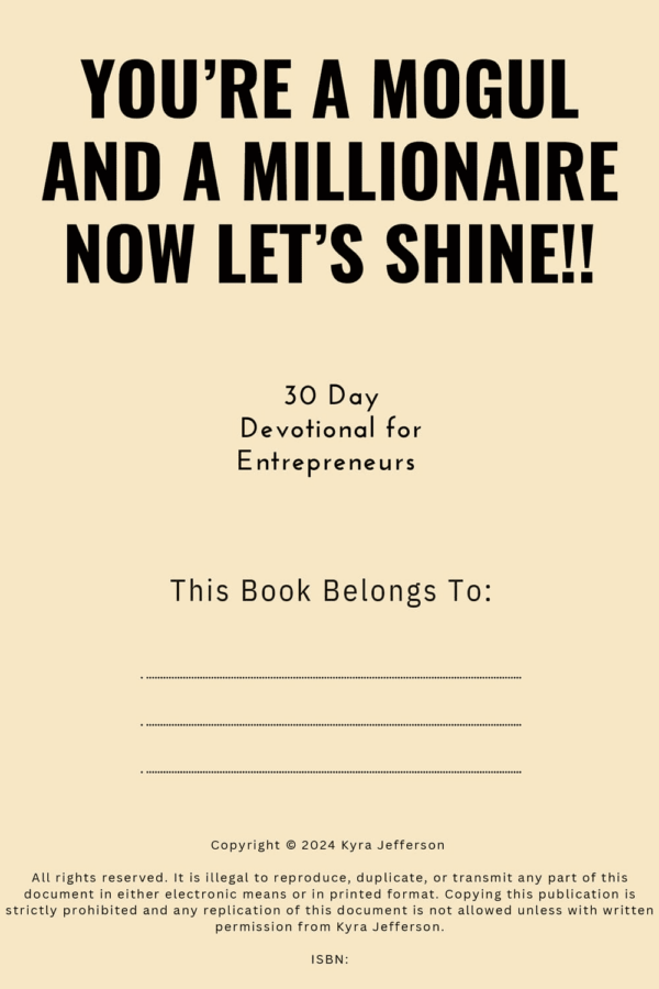 30 day journal for Entrepreneurs